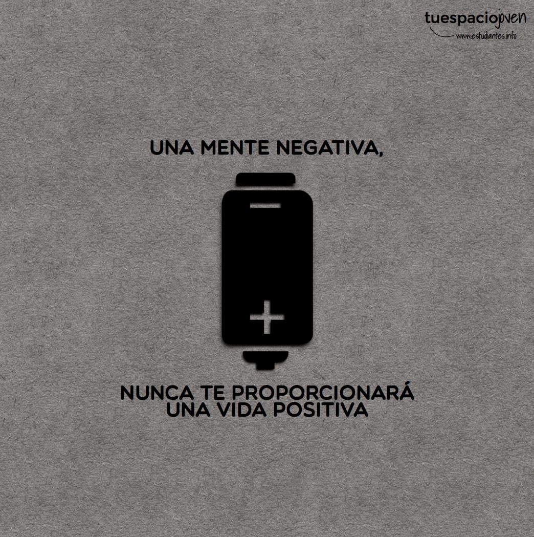 Una mente negativa, no te dará una vida positiva - Frases y Citas Célebres