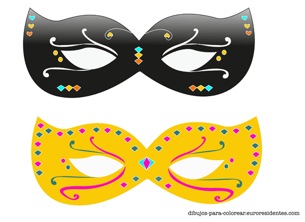 Originales y bonitas máscaras de carnaval para imprimir - Manualidades