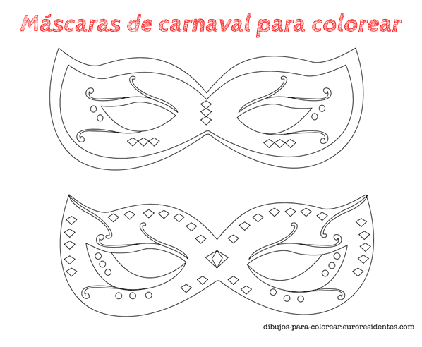Antifaces de Carnaval. Manualidades de cartulina para niños