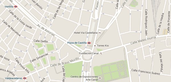 Mapa sobre el Hotel Vía Castellana